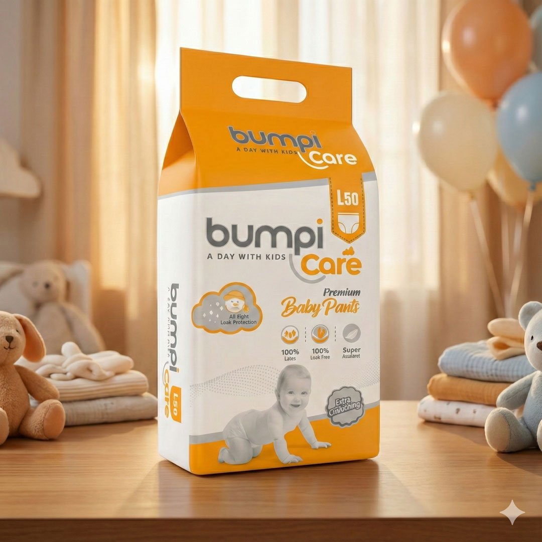 Premium Extra Absorb Baby Diapers Pants (L Size, 50 Pants) Free 30pcs Poop Bags Ultra Soft, Breathable, Pant Style & Leak-Proof Diapers for Babies 9-14 kg, Rash-Free Comfort